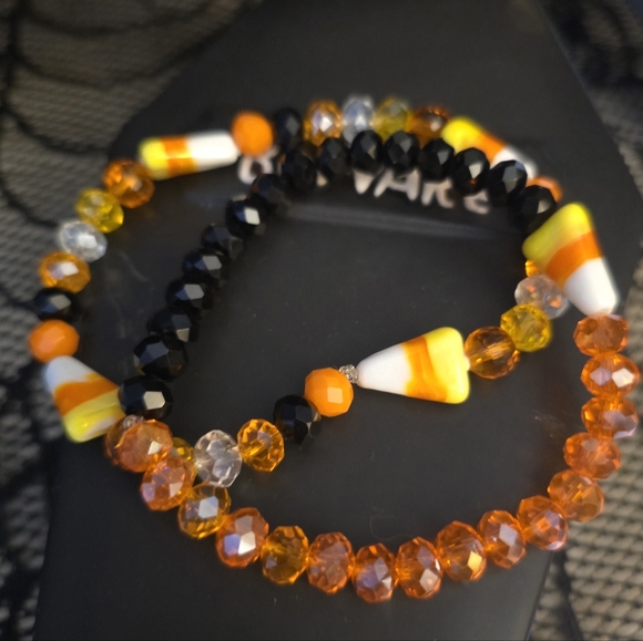 Glass Crystals/Beads Candy Corn Bracelets set of 2! - Picture 6 of 14